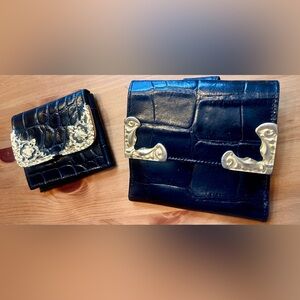 Elegant Black Croc-Embossed Wallet Set